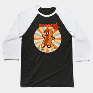Retro Hot Dog Art Baseball T-Shirt